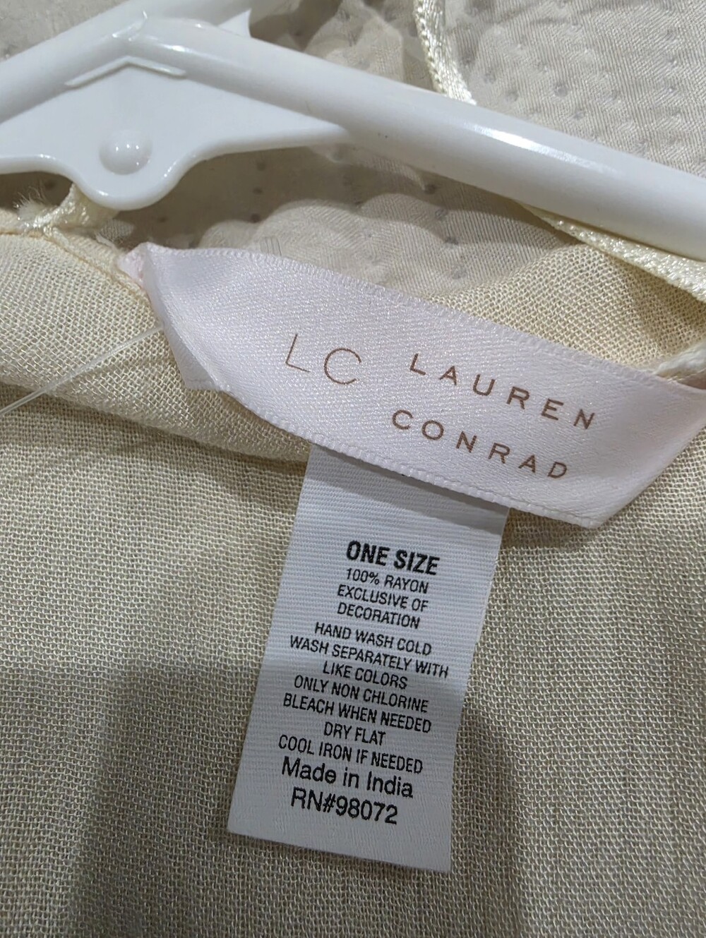 Light Cream Ruffle Wrap Dress - Picture 3 of 4